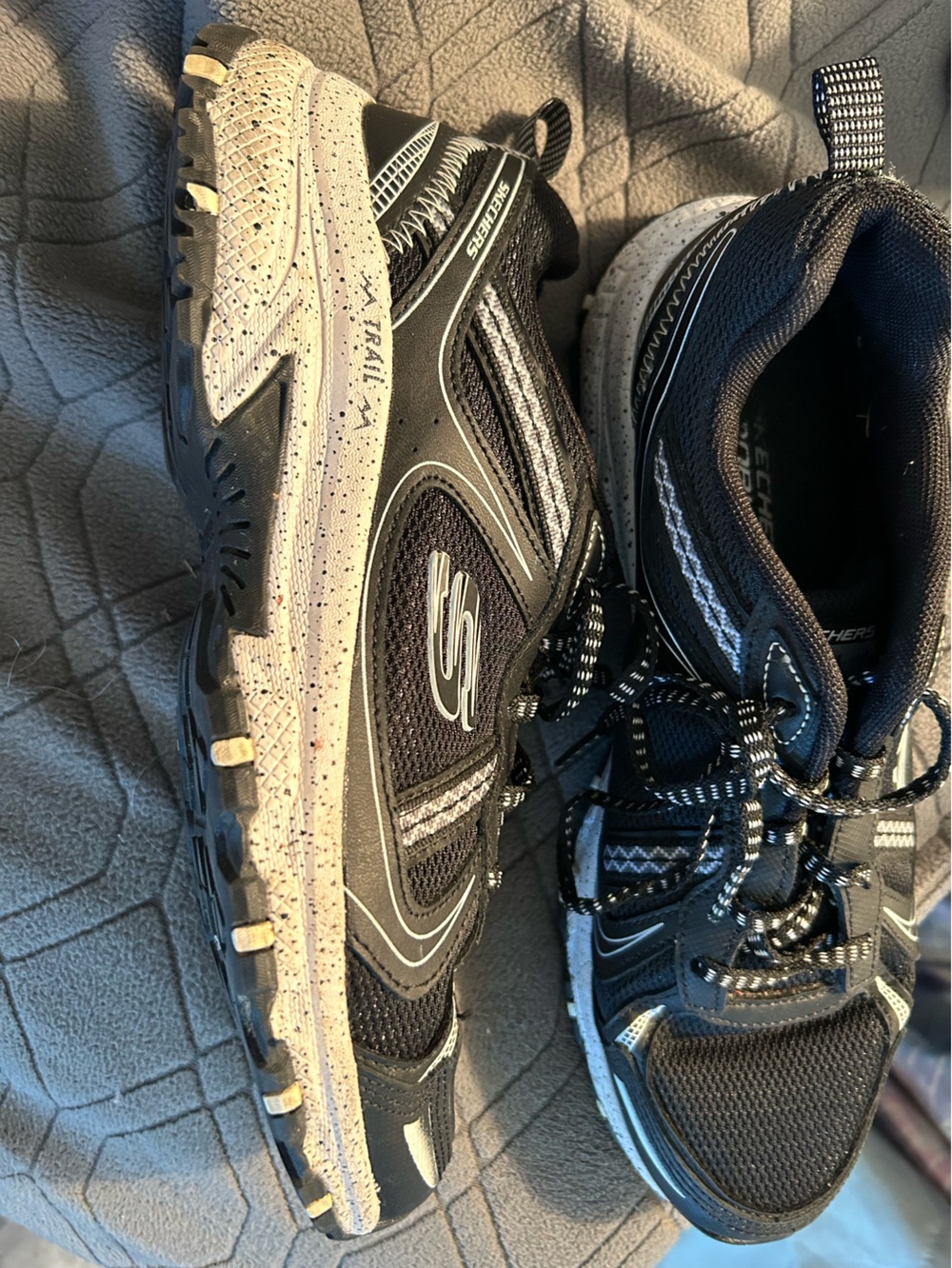 Skechers Women’s Black and White Trail Sneakers Size 8.5